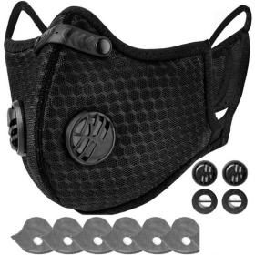 Reusable Half Face Cover Mask w/ Filter Cycling Outdoor Sport Face Mask Black(Logistics only For USPS.TK/TMEU only For self-pickup)