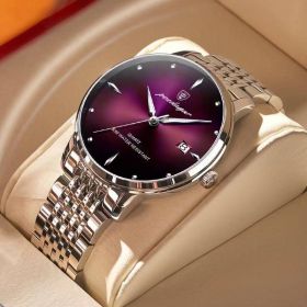 POEDAGAR Top Brand Luxury Men Watch Waterproof Luminous Stainless Steel Watches Sport Quartz Clock Mens Date Business Wristwatch (Color: 868 SL PP S, size: 1)