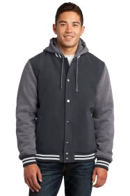 Sport-Tek Insulated Letterman Jacket JST82 (Color: Graphite/ Vintage Heather, size: 2XL)