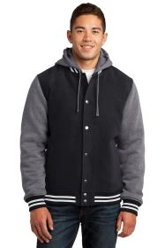 Sport-Tek Insulated Letterman Jacket JST82 (Color: Black/ Vintage Heather, size: M)